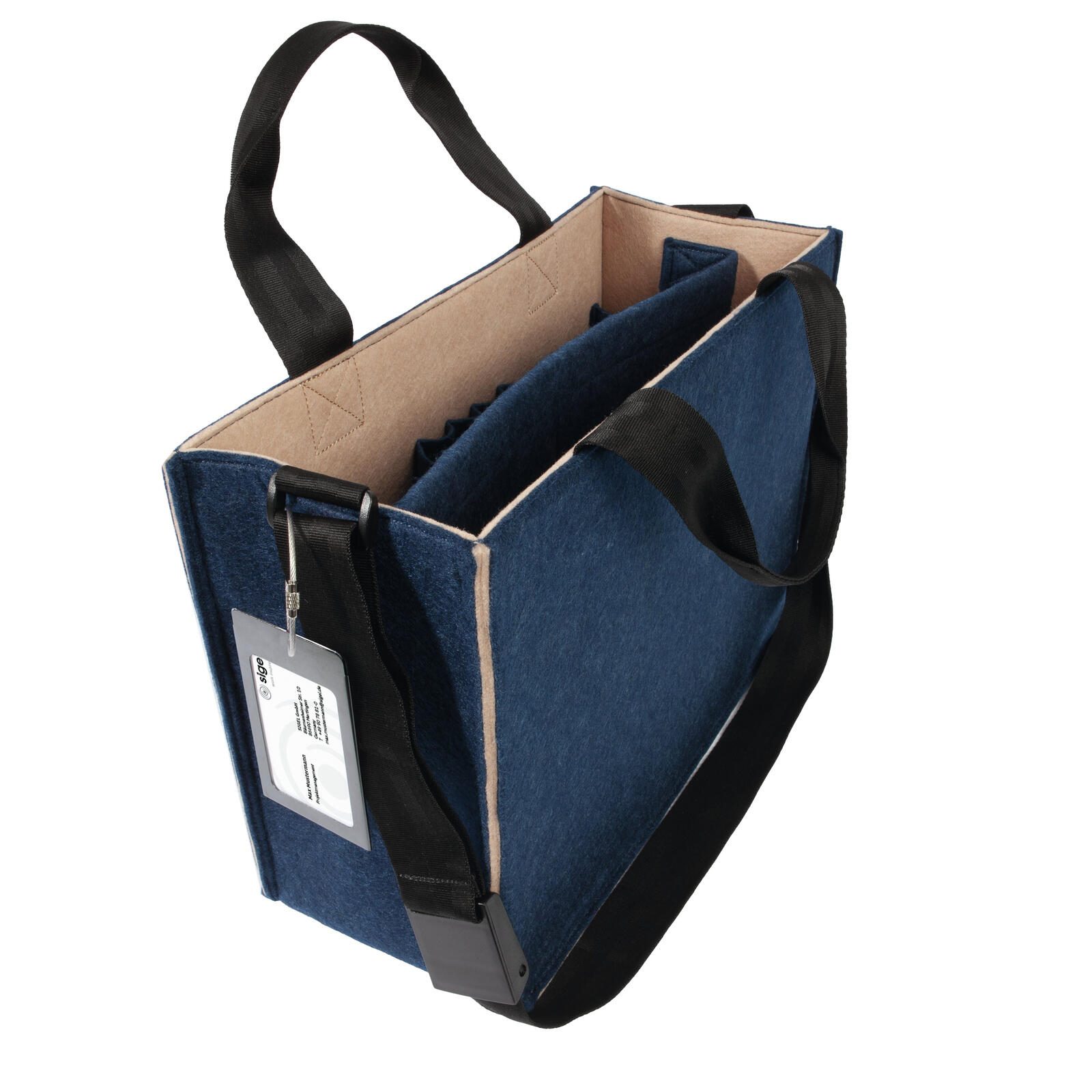 SIGEL Sacoche pour ordinateur portable Bicolor bleu foncé, beige 15,0 kg, jusqu'à 39,1 cm (15,4 pouces)