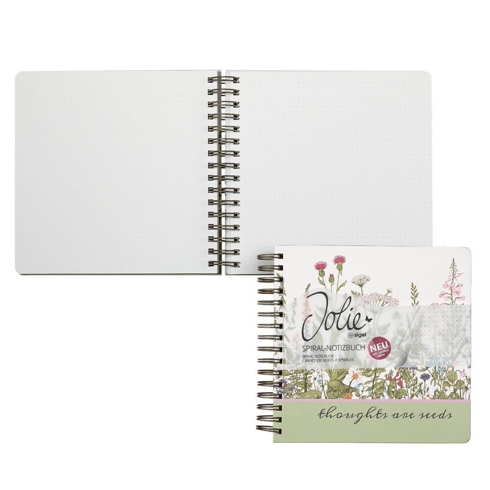 Cahier à spirale Jolie® de SIGEL, format environ DIN A5, nombre de pages : 240