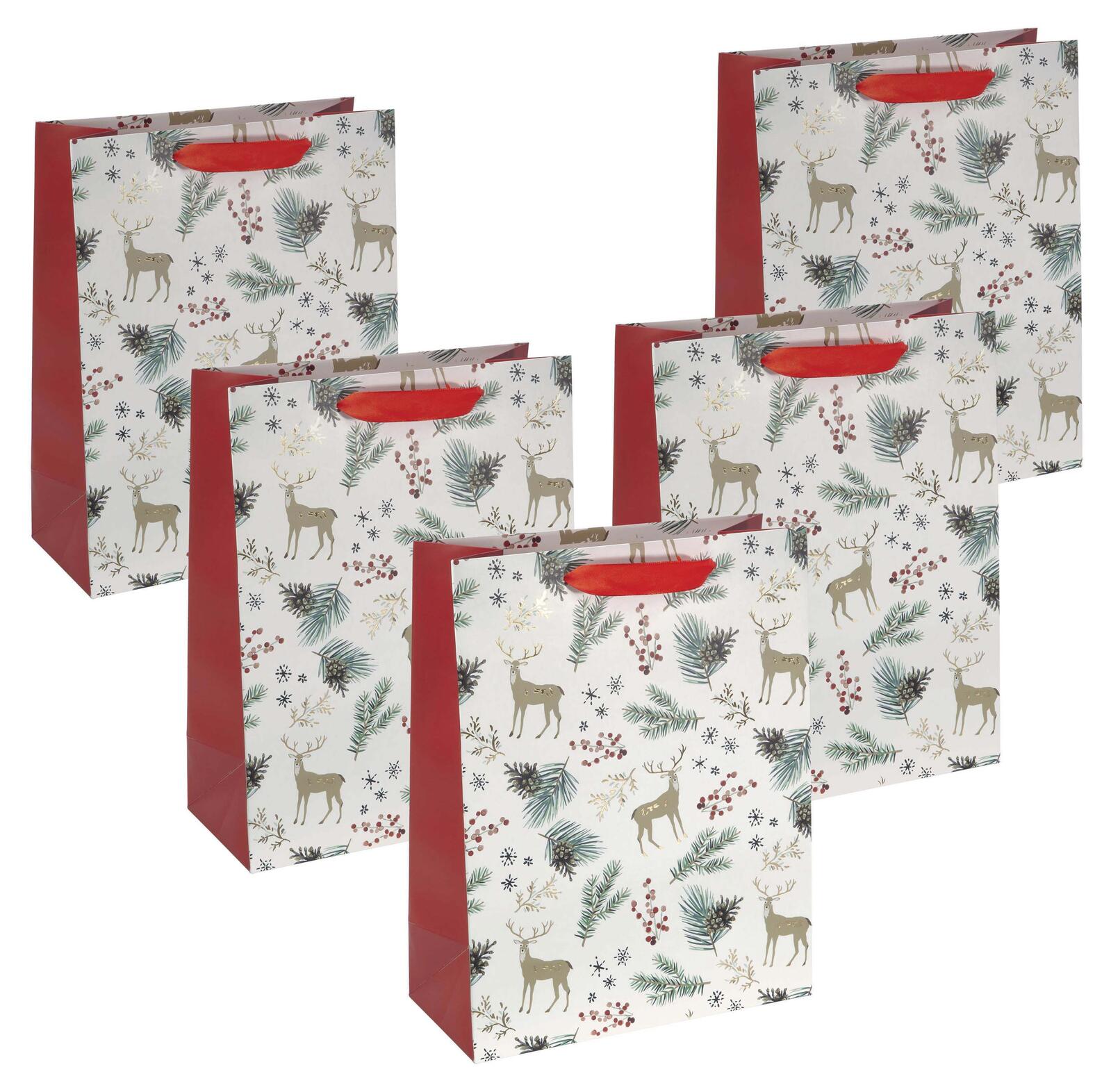 SIGEL Sacs cadeaux 26,0 x 33,0 cm aquarelle rouge/blanc 1 boîte = 5 pièces — lot de 5 pièces