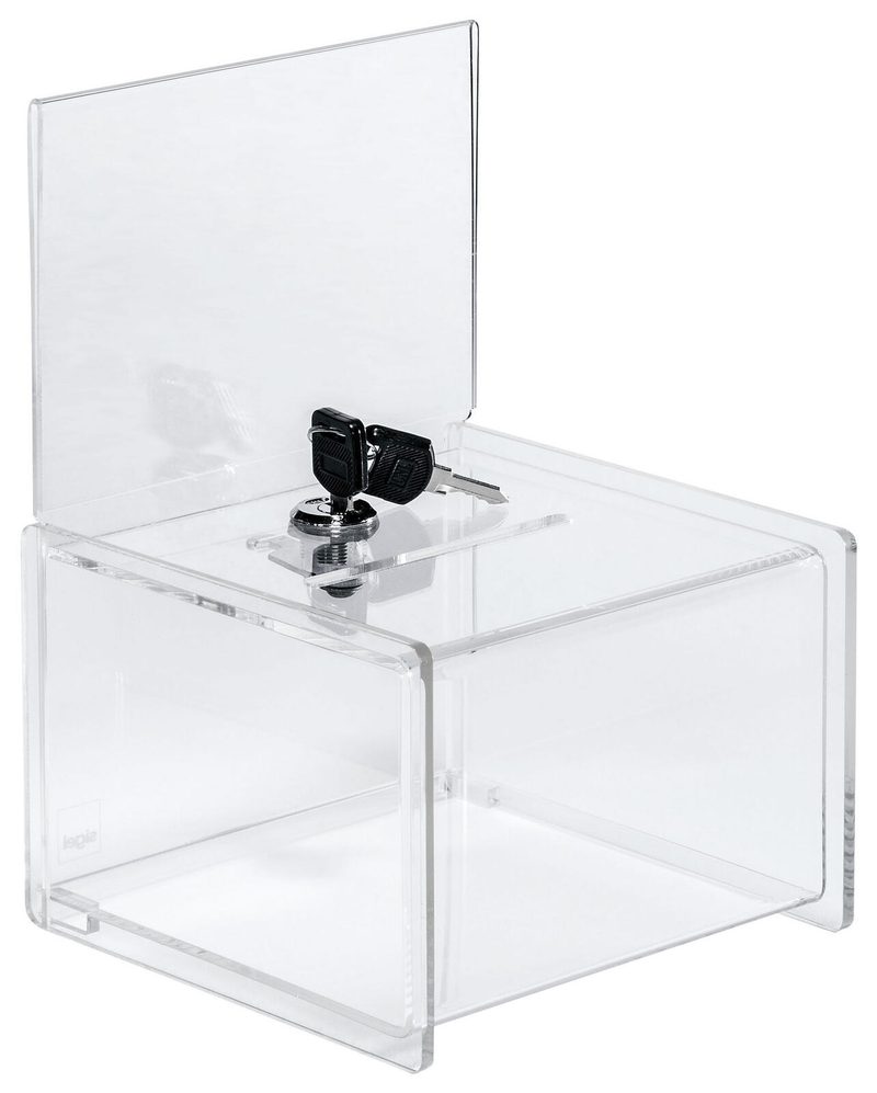 Boîte à dons SIGEL avec serrure format A6 horizontal