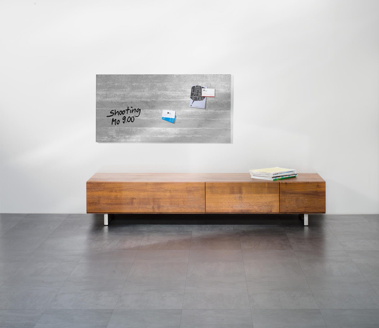 SIGEL Tableau magnétique en verre artverum® 91,0 x 46,0 cm Design Béton apparent