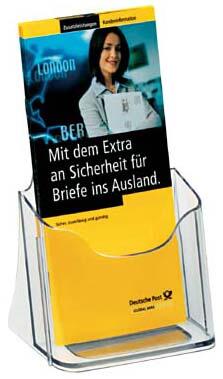 Sigel Support de prospectus LH113 pour DIN long 1 compartiment acrylique transparent