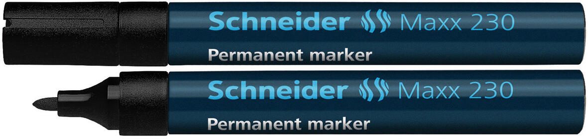 Marqueur permanent Schneider 1.0 - 3.0 mm Noir 1 boîte = 10 pièces — lot de 10 pièces