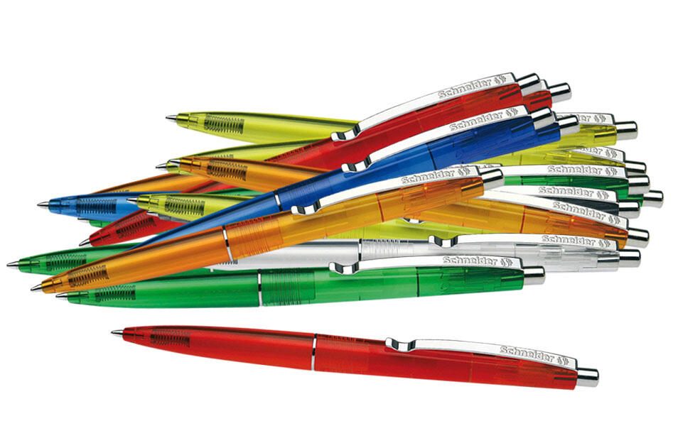 Stylo à bille Schneider K20 - Icy Colours couleurs assorties 0,6 mm, couleur d'écriture : bleu 1 boîte = 20 unités — lot de 20 pièces