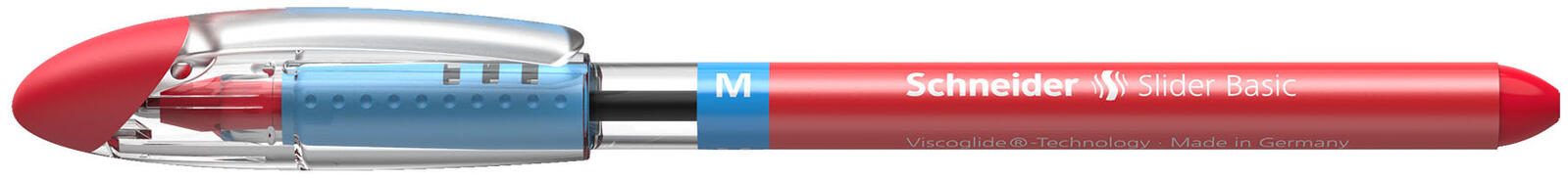 Schneider Slider Basic M Stylo à bille 0,5 mm rouge 1 boîte = 10 pièces — lot de 10 pièces