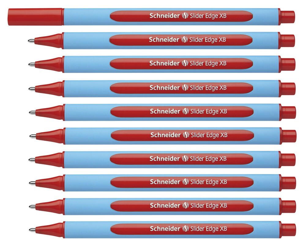 Stylo à bille Schneider Slider Edge 0,7 mm Rouge 1 boîte = 10 pièces — lot de 10 pièces