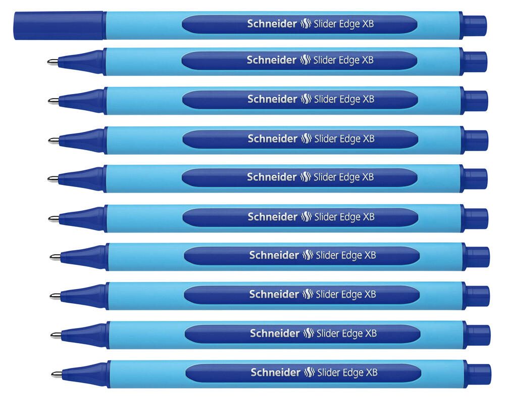 Stylo à bille Schneider Slider Edge 0,7 mm Bleu 1 boîte = 10 pièces — lot de 10 pièces