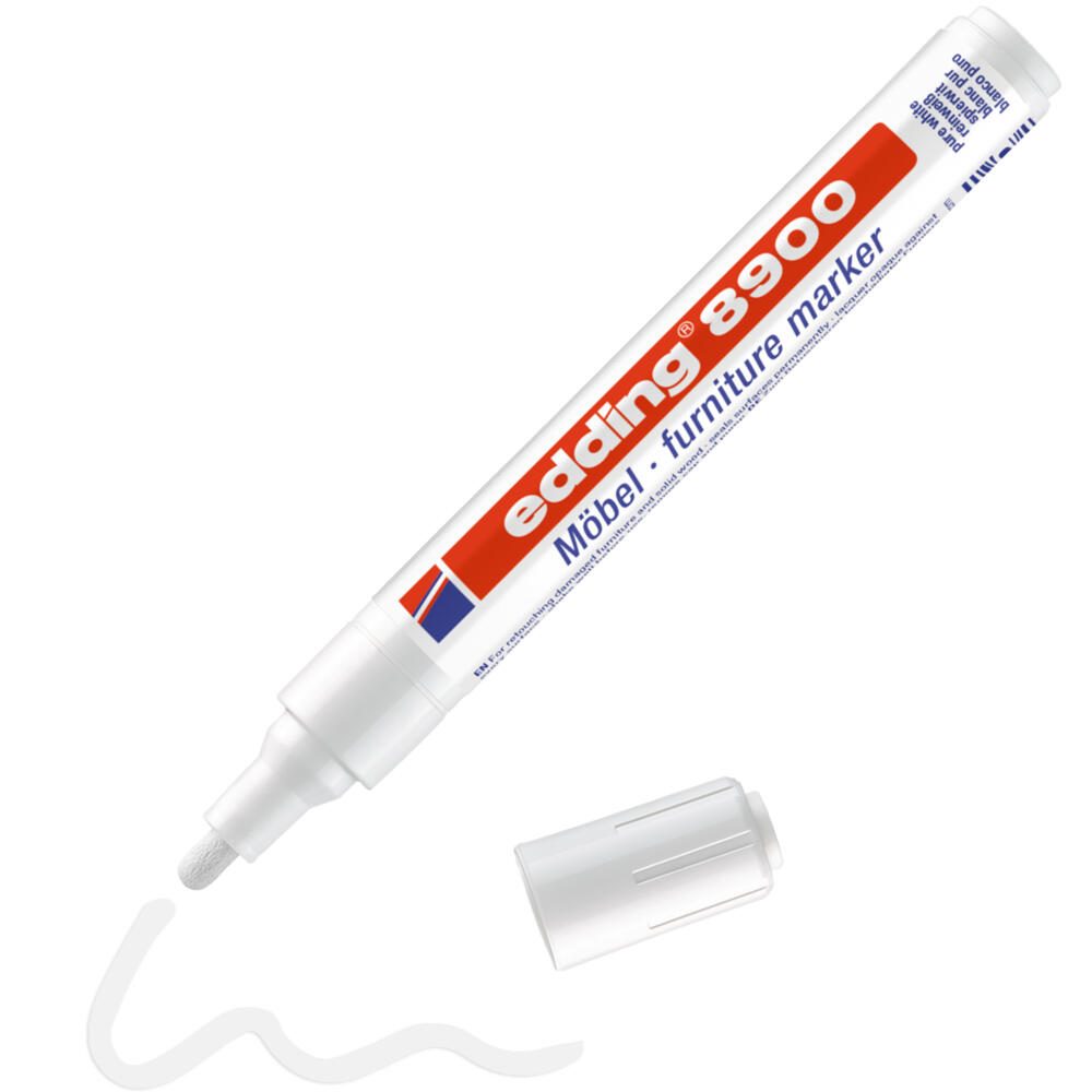 edding 8900 Marqueur pour meubles blanc 1.5 - 2.0 mm Couleur d'écriture: Blanc