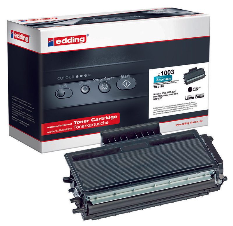 Toner edding noir compatible Brother TN-3170