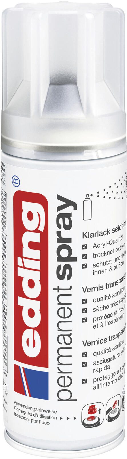 Vernis acrylique en spray edding Permanent Transparent Mat