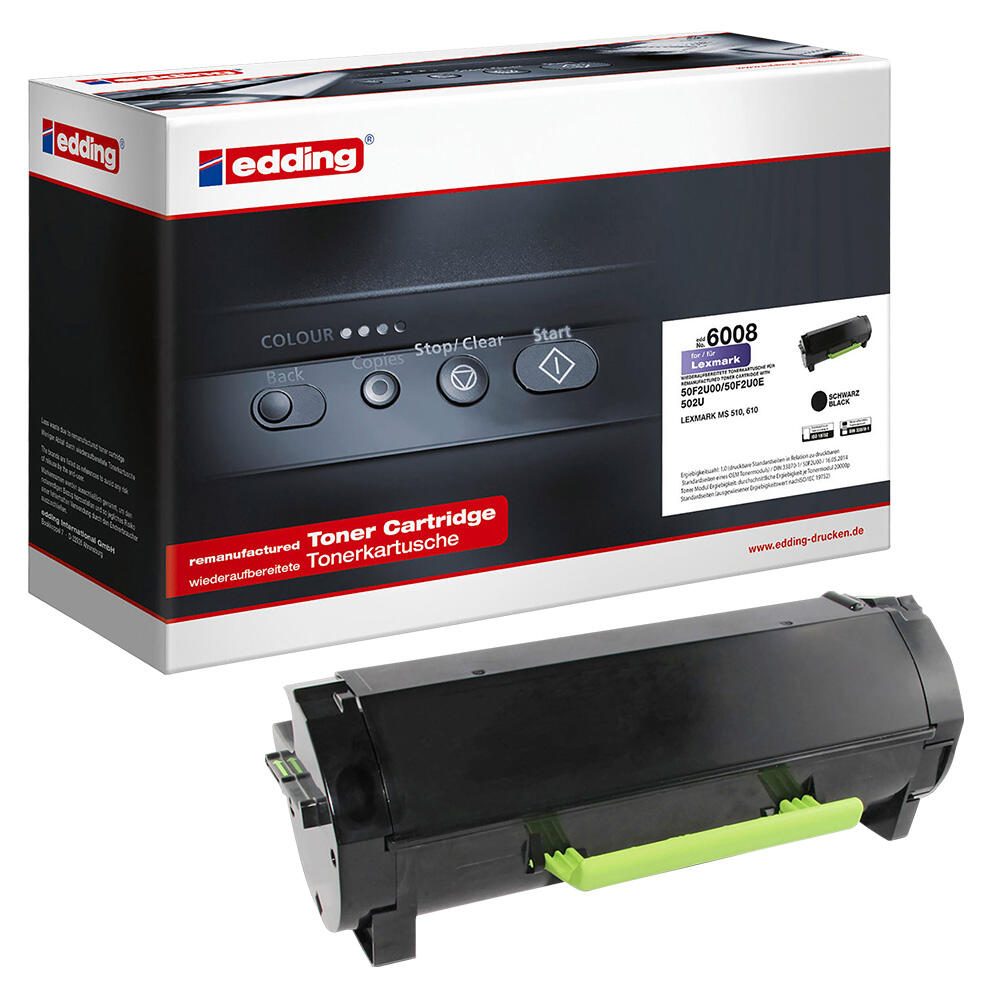 Toner edding EDD-6008 noir compatible avec LEXMARK 50F2U00