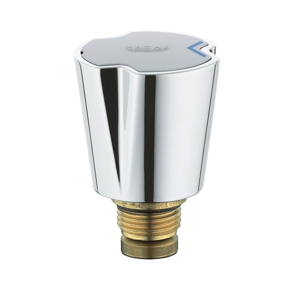 Tête de robinet Grohe, DN 15, manchette métallique, isolée thermiquement, vissable, marquage bleu/rouge, chromé, 11090000