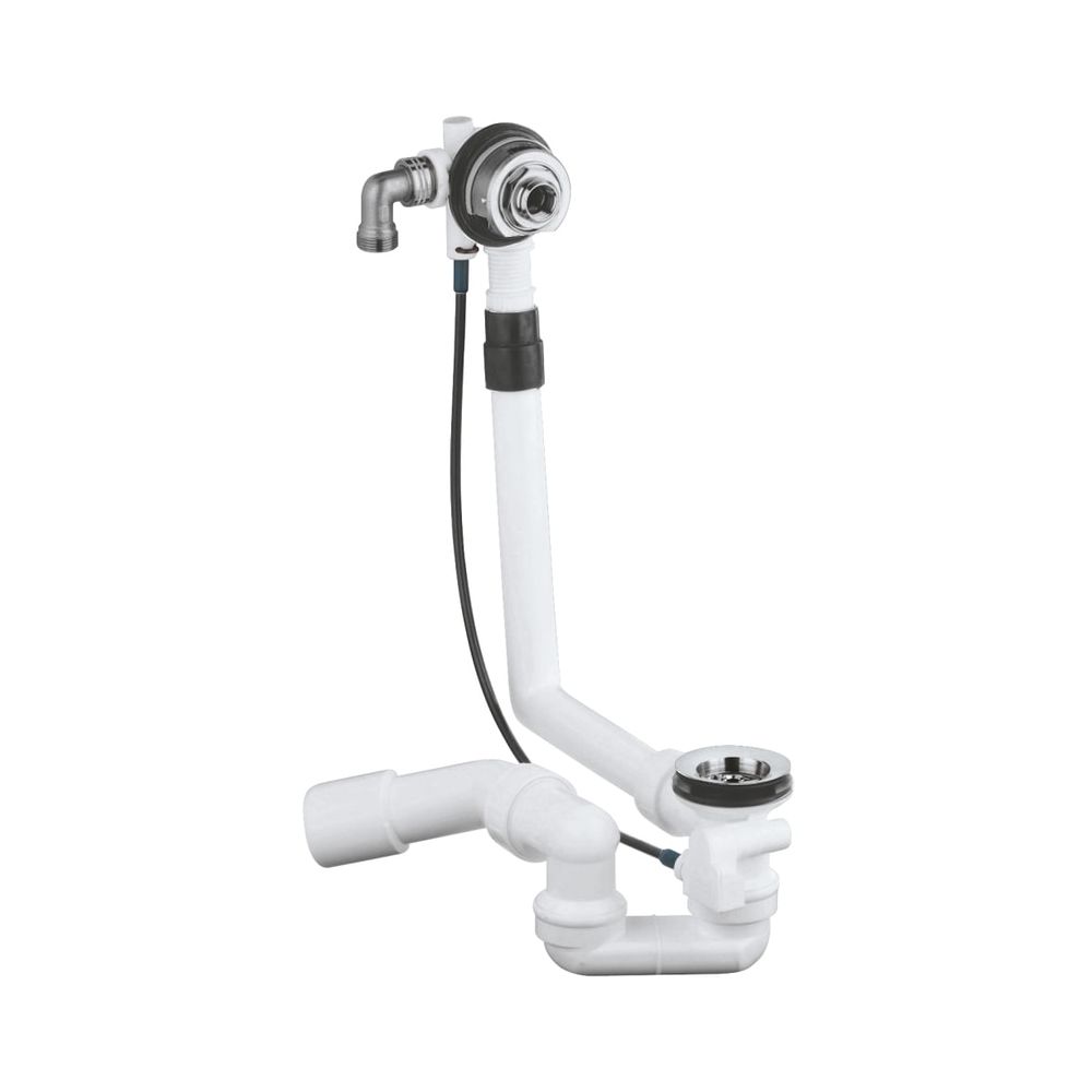 Grohe Garniture de remplissage, d'évacuation et de trop-plein Talentofill pour baignoire standard avec siphon et coude d'évacuation à 45° sans interrupteur de débit, chromée, 28990000