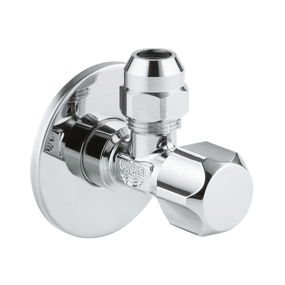 Robinet d'angle Grohe à filetage auto-étanche, rosace coulissante 55 mm, raccord mural 1/2", sortie 3/8", chromé, 22023000