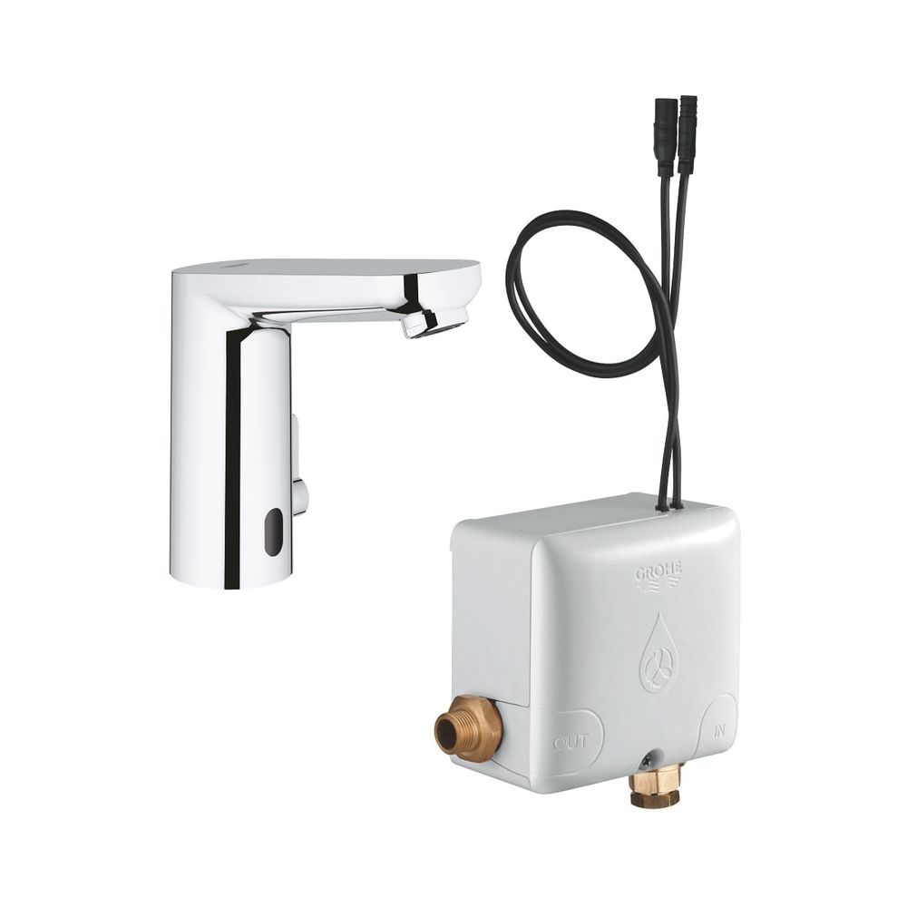 Électronique infrarouge Grohe Eurosmart CE Powerbox pour lavabo, mitigeuse, limiteur de température réglable, chromé