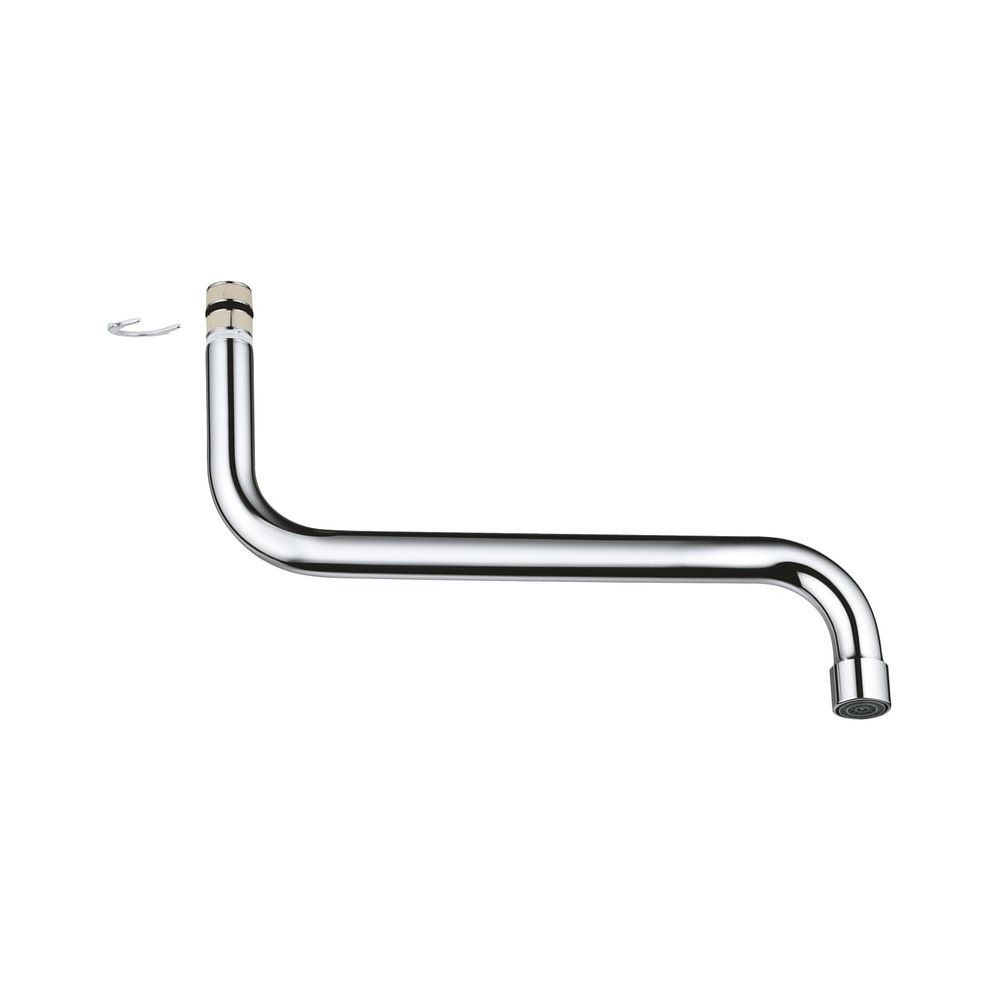 Sortie en S Grohe chromée, bec coudé pour robinetterie Eurosmart à commande unique, montage mural, longueur 240 mm, 13369000