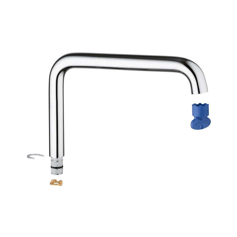 Sortie coudée Grohe pour robinetterie monocommande Essence, chromé, 13376000