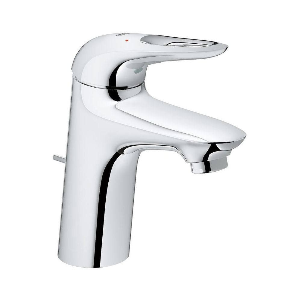 Robinetterie monocommande Eurostyle Grohe pour lavabo, taille S, bec ouvert, évacuation par tirette, chromé, 33558003