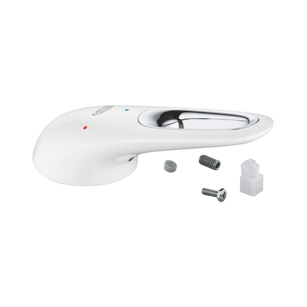 Levier métallique Grohe pour mitigeur monocommande de lavabo 1/2", avec cartouche 35 mm, repère position moyenne froide, Moon White