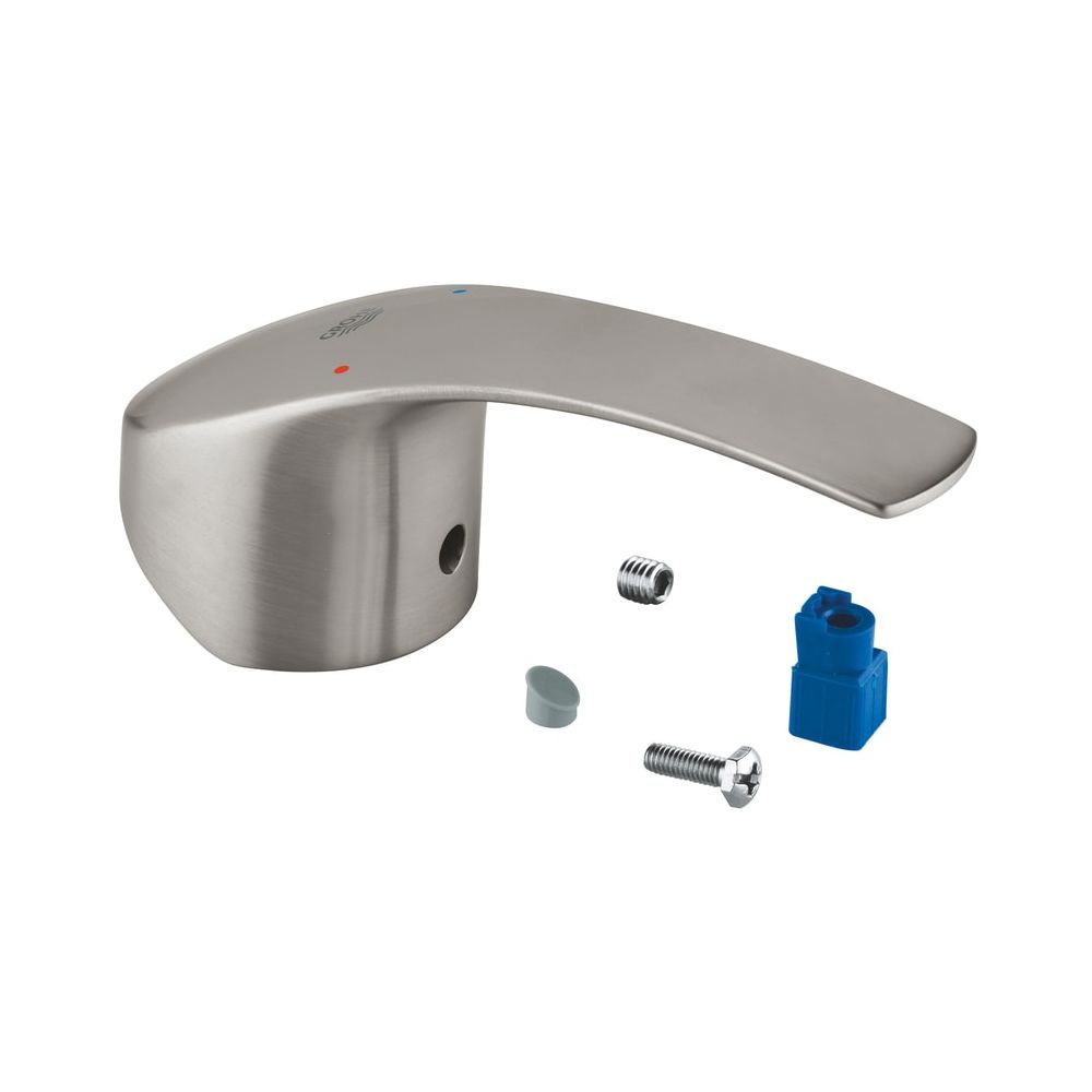 Grohe Levier pour robinet mitigeur Eurosmart à commande unique pour lavabo et évier, cartouche 35 mm, métal, Supersteel, 46897DC0