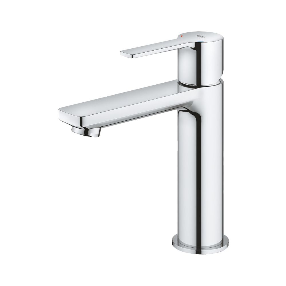 Robinetterie monocommande linéaire pour lavabo Grohe Lineare, taille S, montage 1 trou, corps lisse, garniture Push-Open 1 1/4", chrome, 23106001