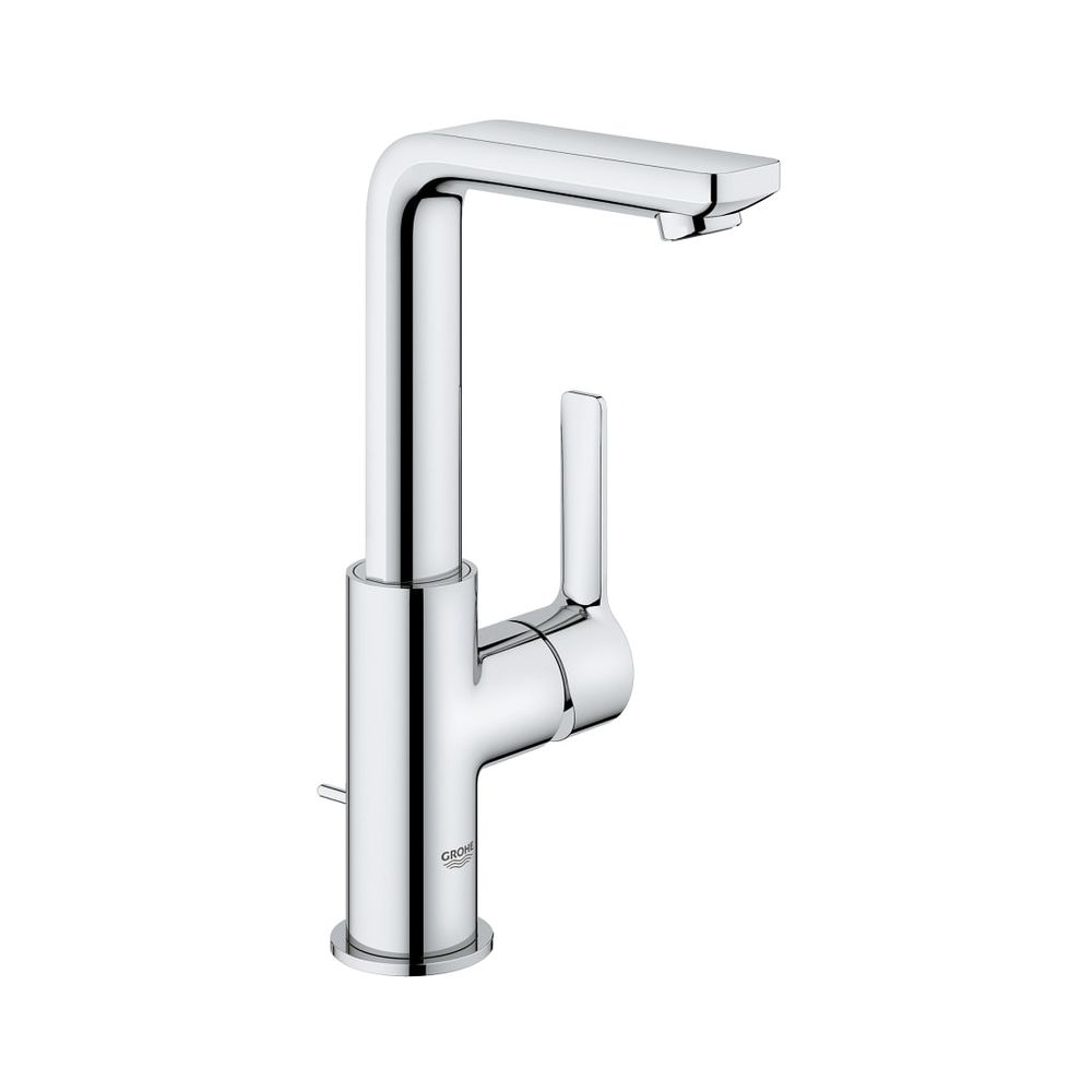 Grohe robinetterie linéaire monotrou pour lavabo, taille L, montage 1 trou, bec orientable, garniture à tige de traction, chromé, 23296001