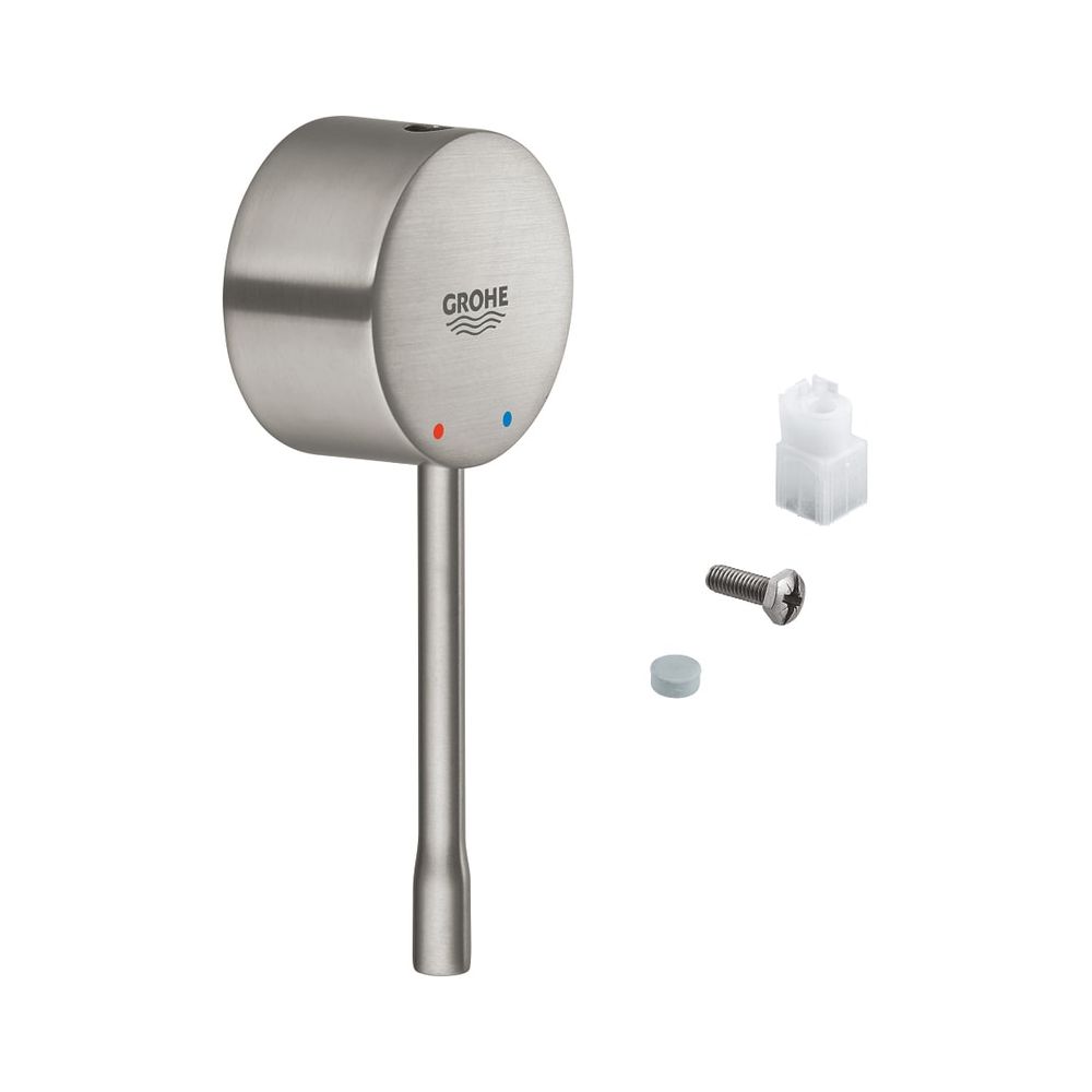 Levier Grohe pour mitigeur monocommande Essence pour lavabo et bidet, cartouche 28 mm, métal, finition Supersteel, 46917DC0