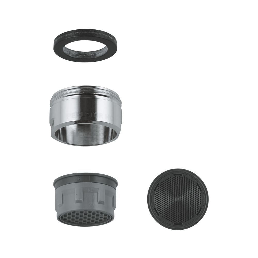 Grohe Régulateur de jet laminaire à filetage extérieur, M24x1, classe de débit C, 27-30 l/min à 3 bar, chromé, 49015000