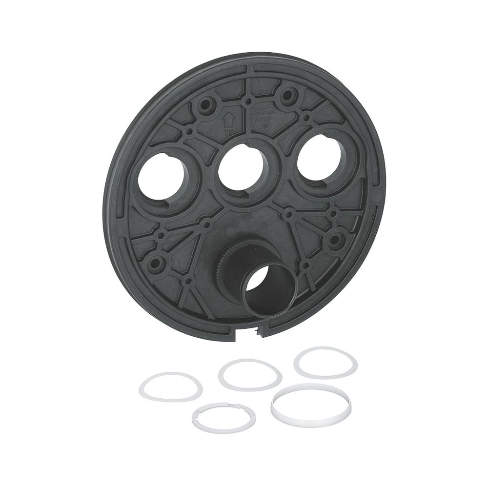 Plaque de montage Grohe SmartControl pour thermostats/mélangeurs encastrés avec 1 ou 3 vannes d'arrêt, orientation horizontale