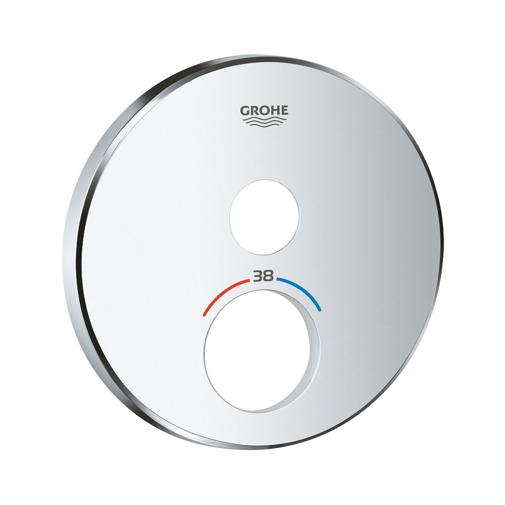 Rosette ronde Grohe pour thermostats SmartControl avec 1 vanne d'arrêt, chromée, 49030000