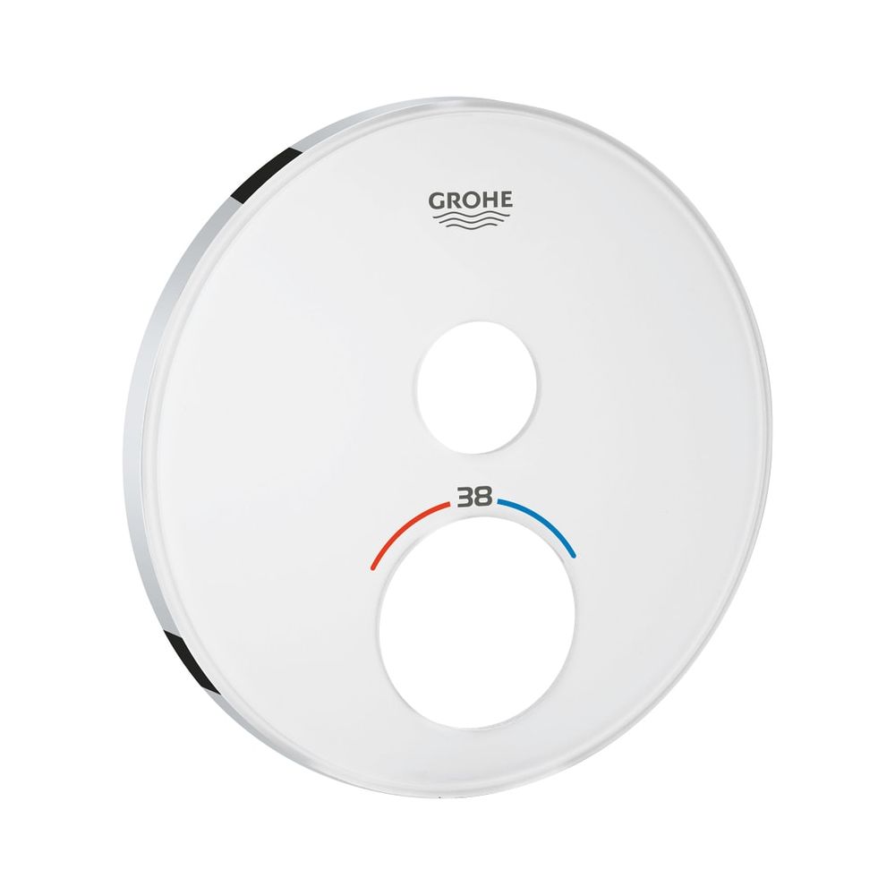 Rosace ronde Grohe pour thermostats encastrés SmartControl avec 1 robinet d'arrêt et couvercle, Moon White, 49031LS0