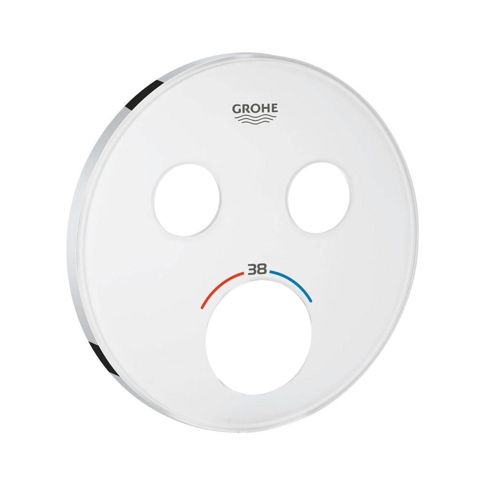 Rosette ronde Grohe pour thermostats encastrés SmartControl avec 2 vannes d'arrêt, avec couvercle, Moon White, 49033LS0