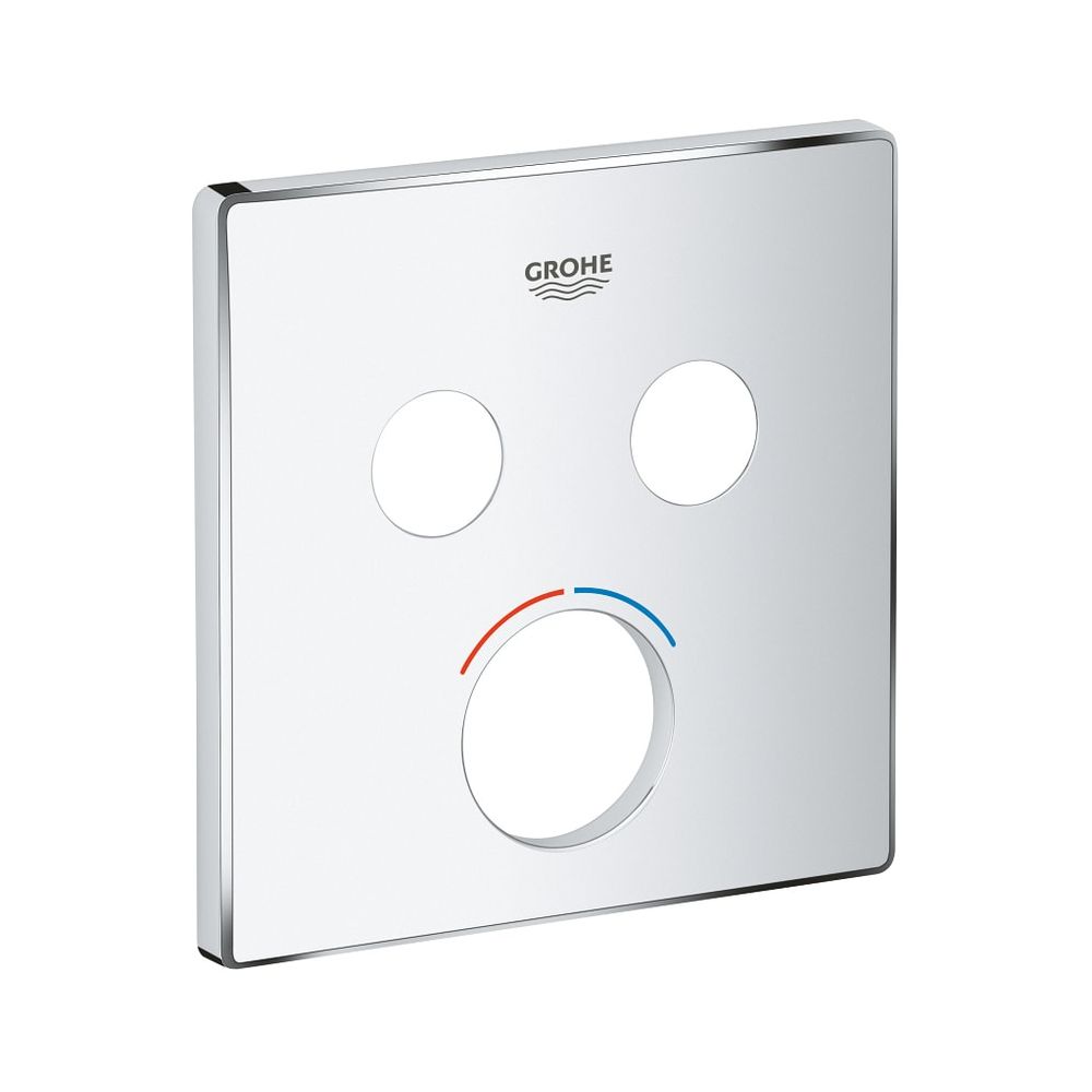 Rosette Grohe carrée pour mitigeur avec 2 vannes d'arrêt, surface StarLight, Chrome, 46995000