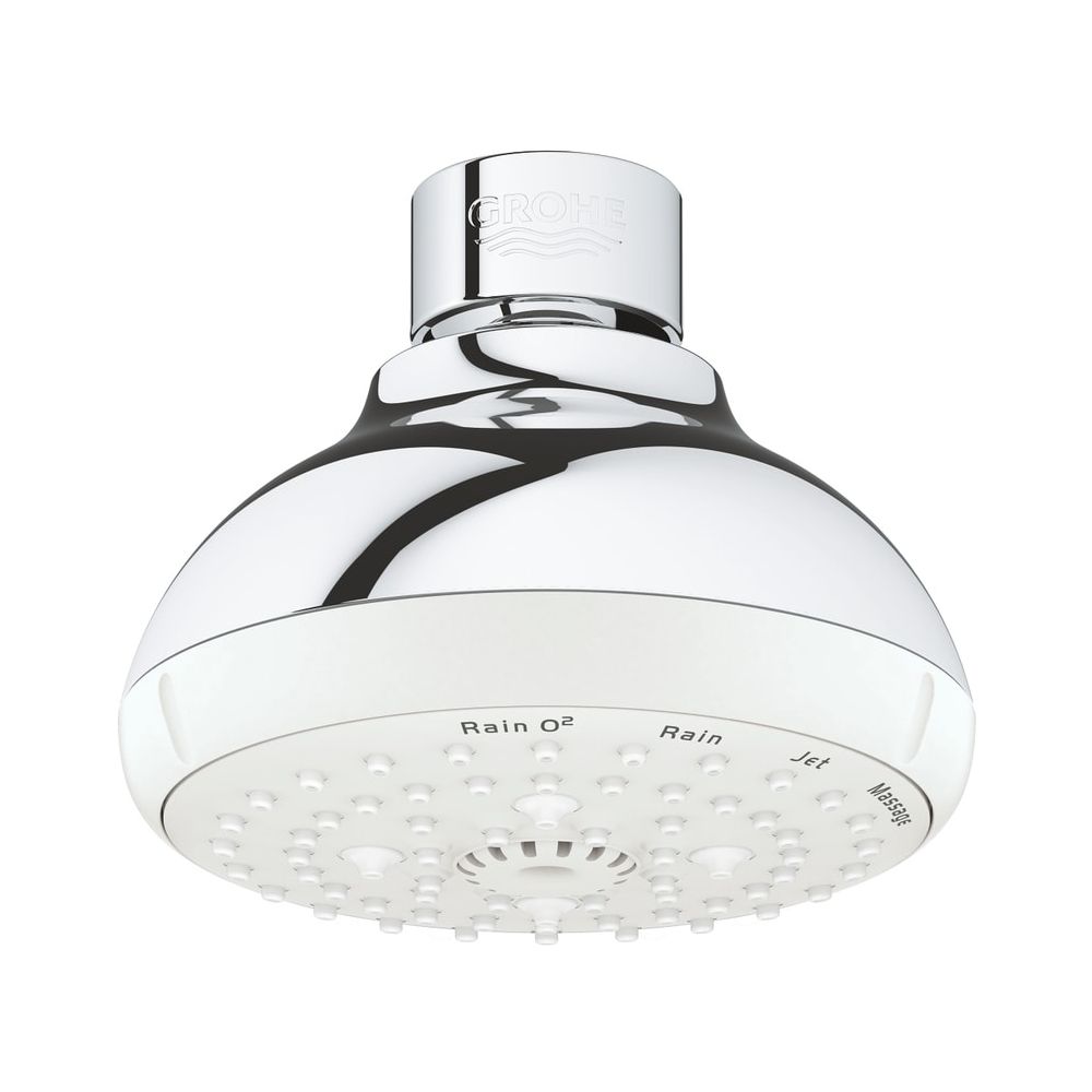 Pommeau de douche Grohe Tempesta 100, 4 modes de jet, débit max. 9 l/min à 3 bar, chromé, 27606001