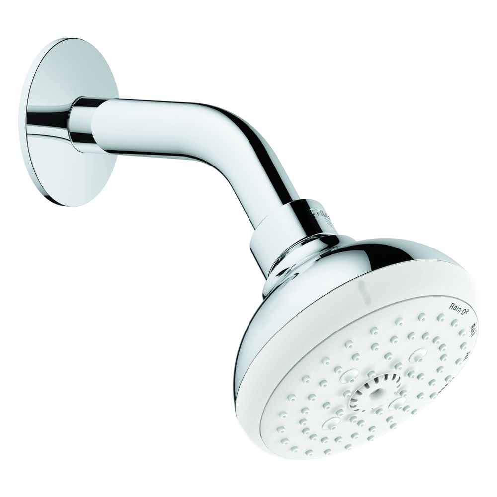 Grohe Tempesta 100 Set pommeau de douche mural, bras de douche, 4 modes de jet, débit max. à 3 bar 6,5 l/min, chromé, 27870001