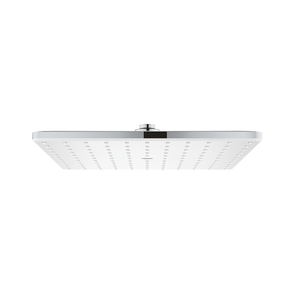 Pommeau de douche Grohe Rainshower Mono 310 Cube, finition Moon White, 1 type de jet, débit max. 7,5 l/min, chromé/Moon White