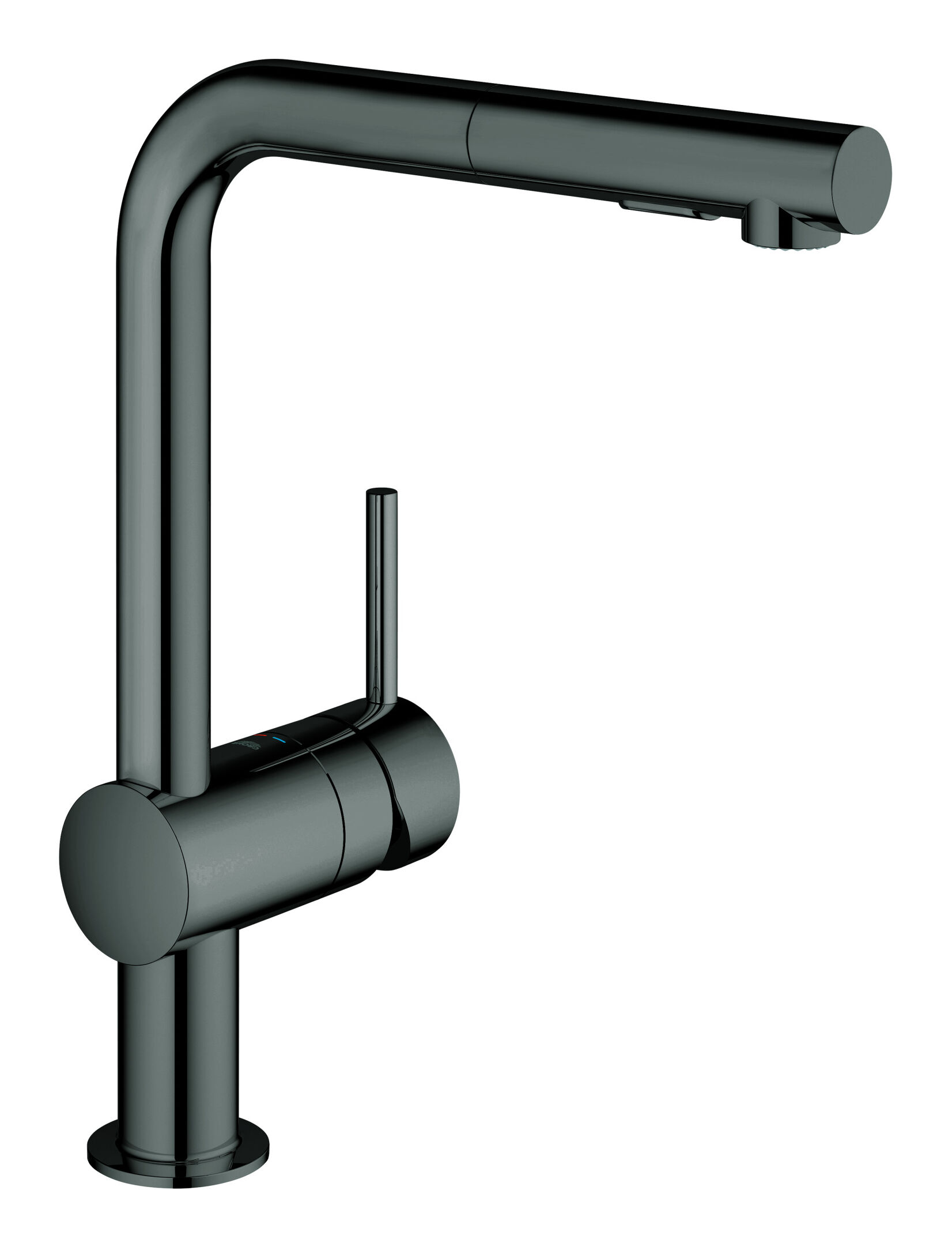 Robinet de cuisine GROHE Minta à bec unique, DN 15, douchette double escamotable, graphite métallisé (30274A00)