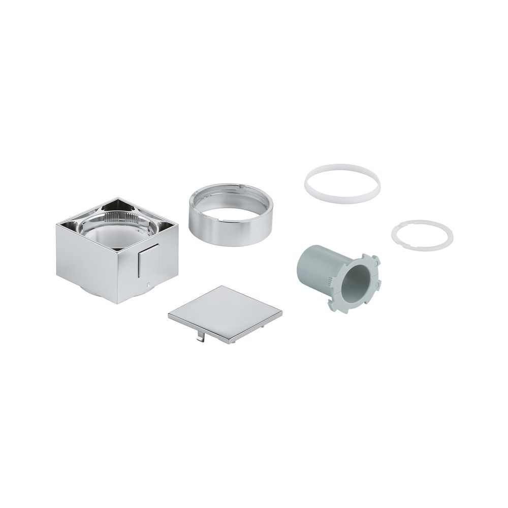 Poignée de sélection de température carrée pour ensemble de montage prêt à poser thermostatique Grohe, verrouillage de sécurité SafeStop à 38°C, chromé, 49091000