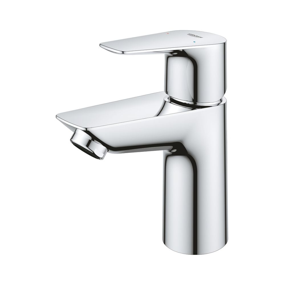 Grohe BauEdge Robinetterie de lavabo, montage à trou unique, à un seul levier, taille S, avec limiteur de température, chromé, 23896001