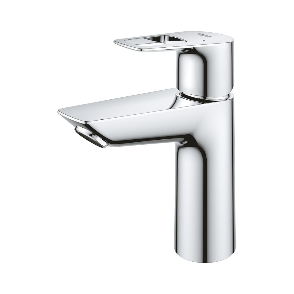 Grohe mitigeur monocommande pour lavabo BauLoop, taille M, limiteur de température, EcoJoy, corps lisse, chromé