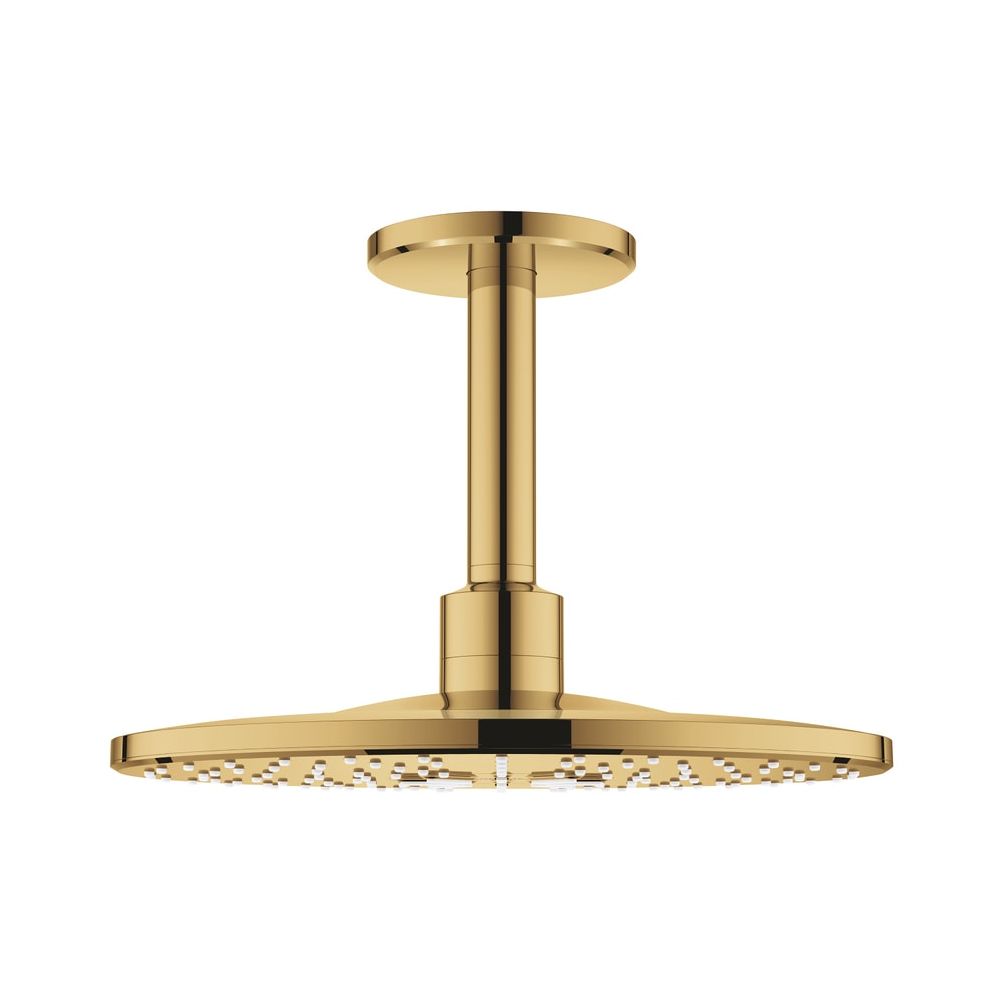 Grohe Rainshower SmartActive 310 Set de pommeau de douche rond, sortie plafond 142 mm, 2 modes de jet, Cool Sunrise, 26477GL0