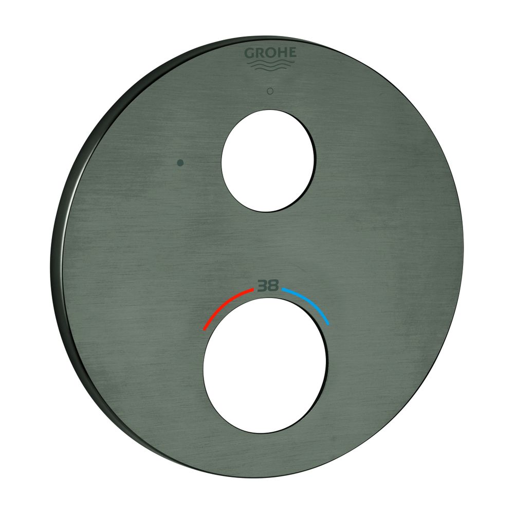 Rosette ronde Grohe pour kit de montage prêt à poser thermostatique, Graphite brossé, 49073AL0