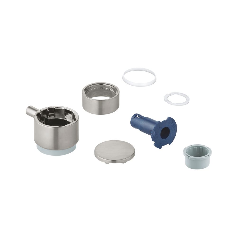 Poignée d'arrêt Grohe Aquadimmer, ronde, pour kit de montage prêt à l'emploi thermostatique, Supersteel, 49090DC0