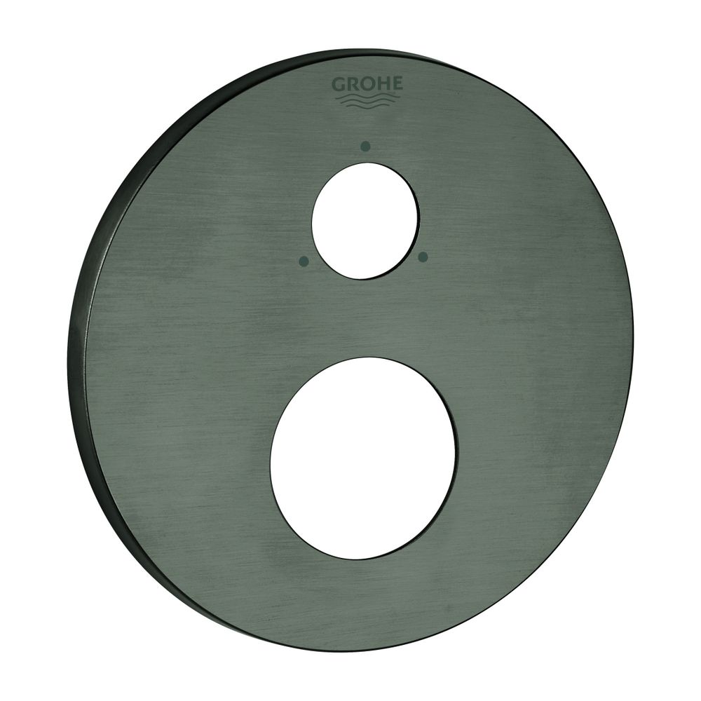 Rosace ronde Grohe pour kit de montage prêt à poser de mitigeur, métal, avec rosace murale, graphite brossé, 49108AL0