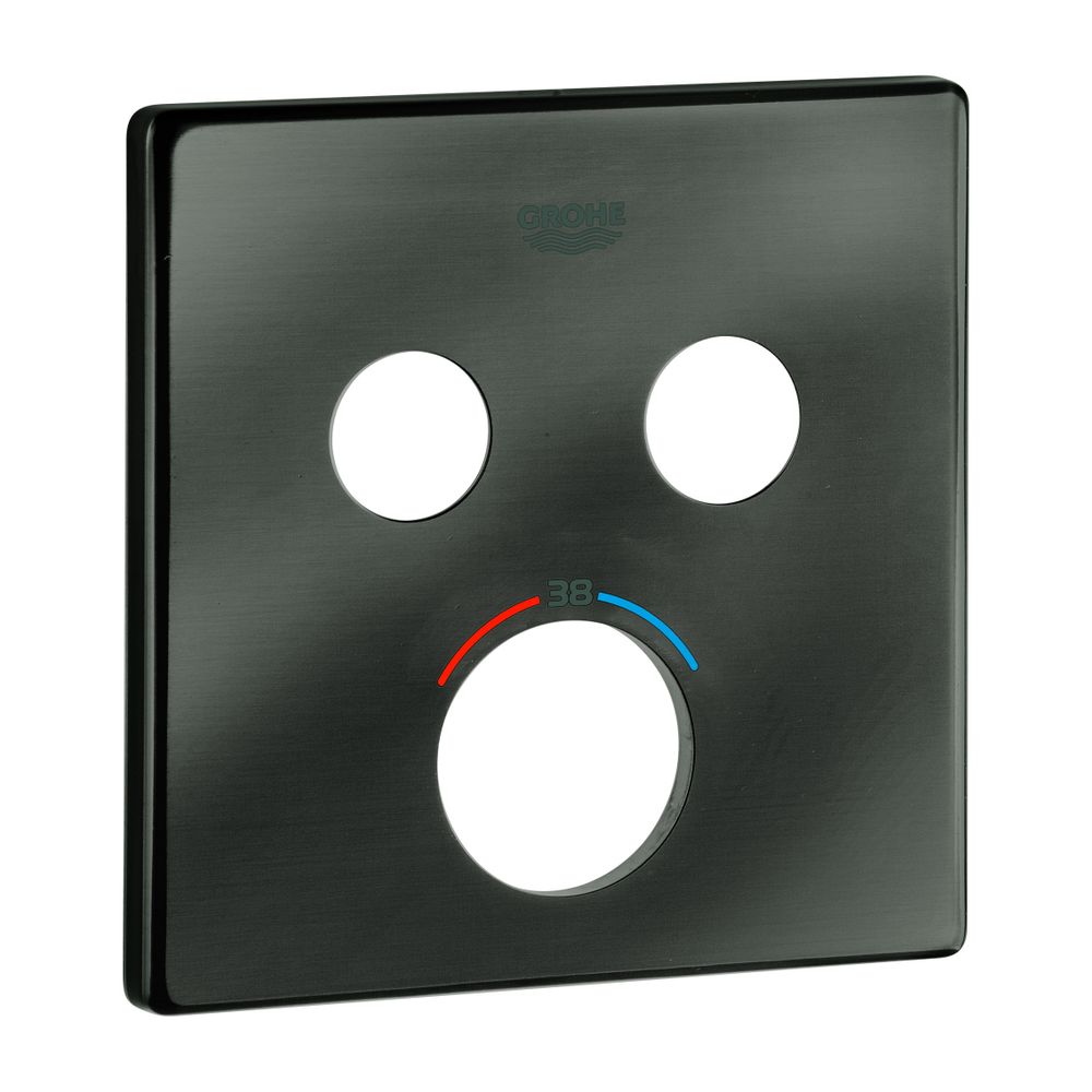 Rosette Grohe pour thermostat encastré SmartControl, avec 2 vannes d'arrêt, Graphite brossé, 49039AL0