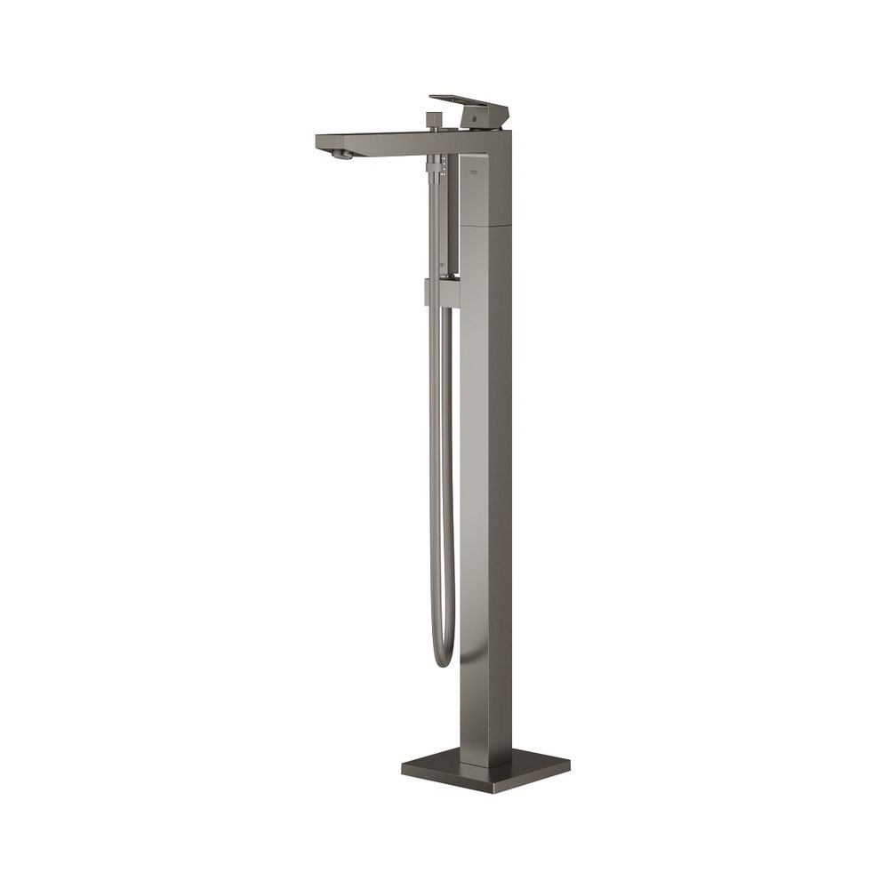 Robinetterie de baignoire Grohe Eurocube, montage au sol, kit de finition, anti-retour intégré, Graphite dur brossé, 23672AL1