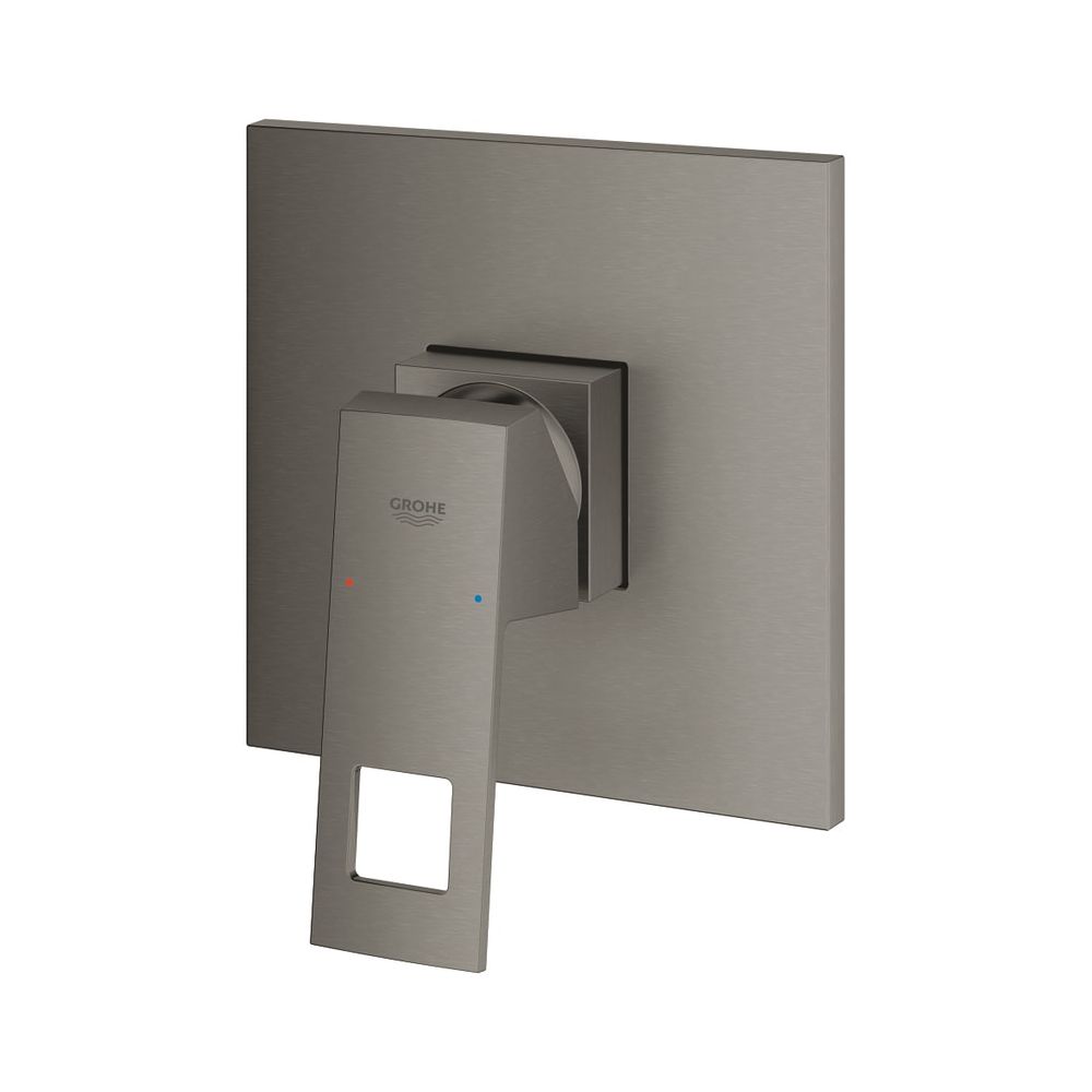 Grohe Eurocube Mitigeur monocommande 1 trou, Graphite Hard brossé, kit de montage complet pour Rapido SmartBox, 24061AL0