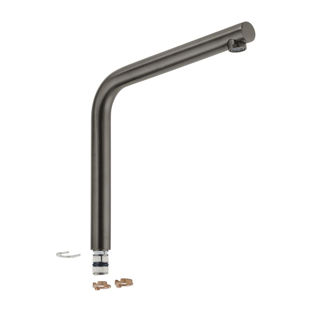 Grohe Bec pour mitigeur de lavabo monocommande, bec pivotant, graphite brossé, 13348AL0