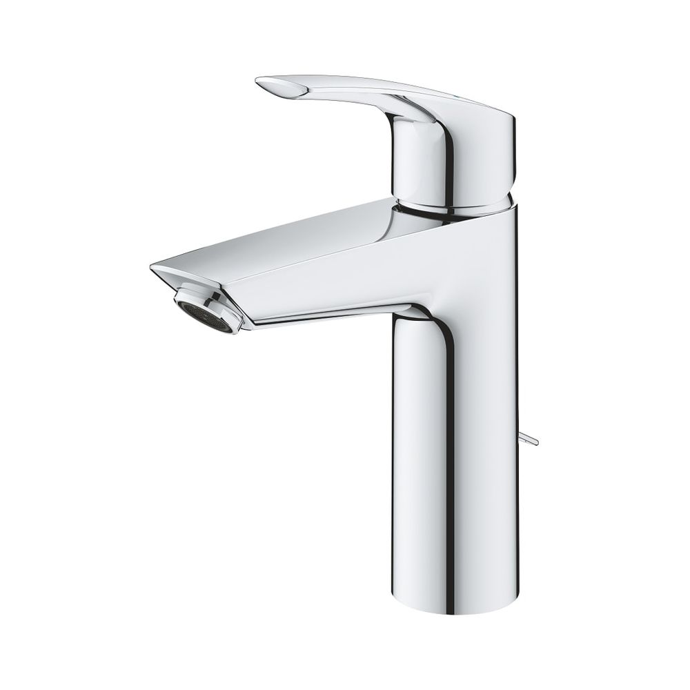Robinetterie Grohe Eurosmart pour lavabo, montage 1 trou, taille M, limiteur de température, chaîne escamotable, chromé, 23323003