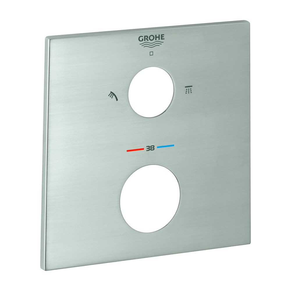 Grohe Rosette carrée pour kit de montage prêt à poser thermostatique, Supersteel, 49102DC0